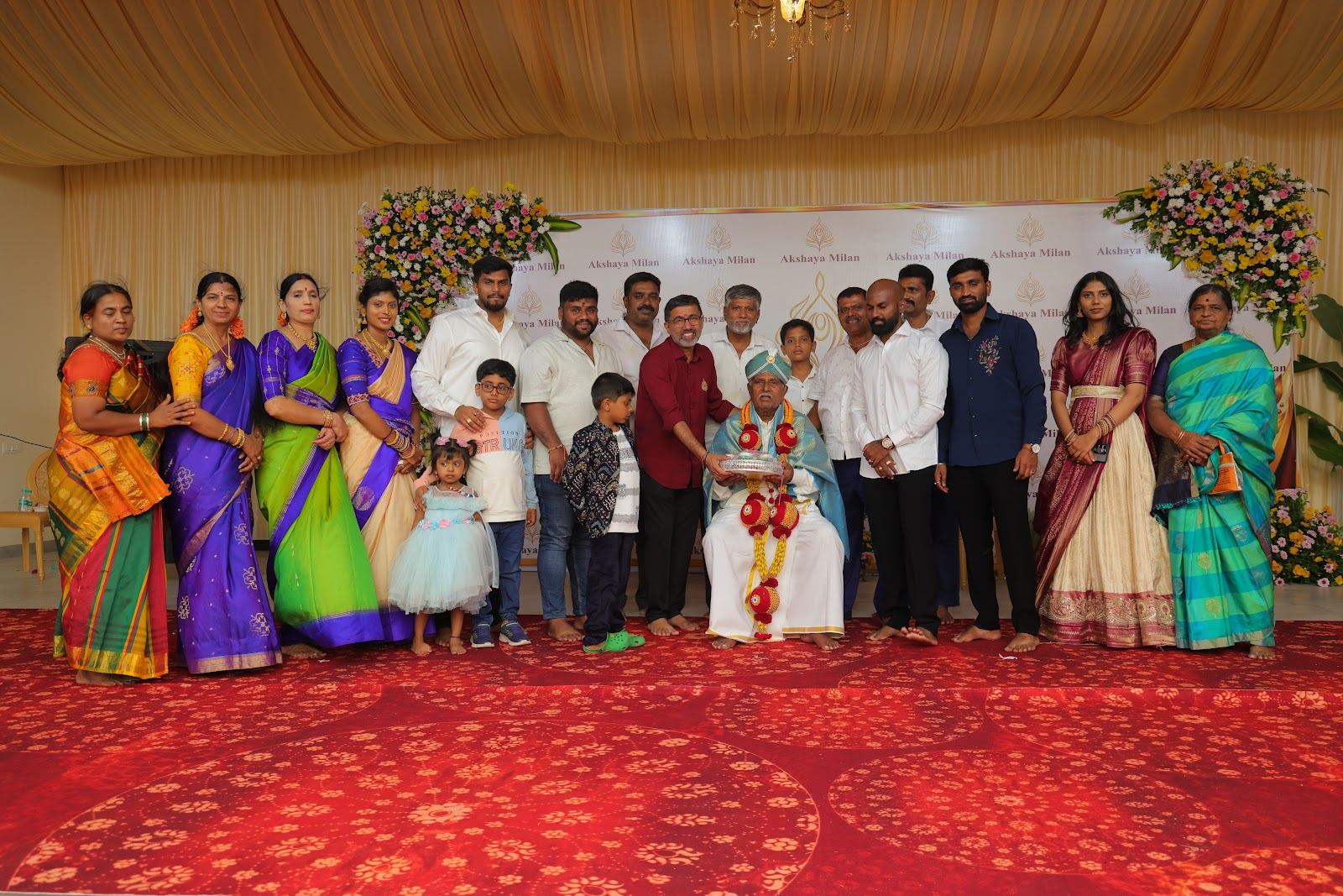 Guests celebrating at Akshaya Milan event venue