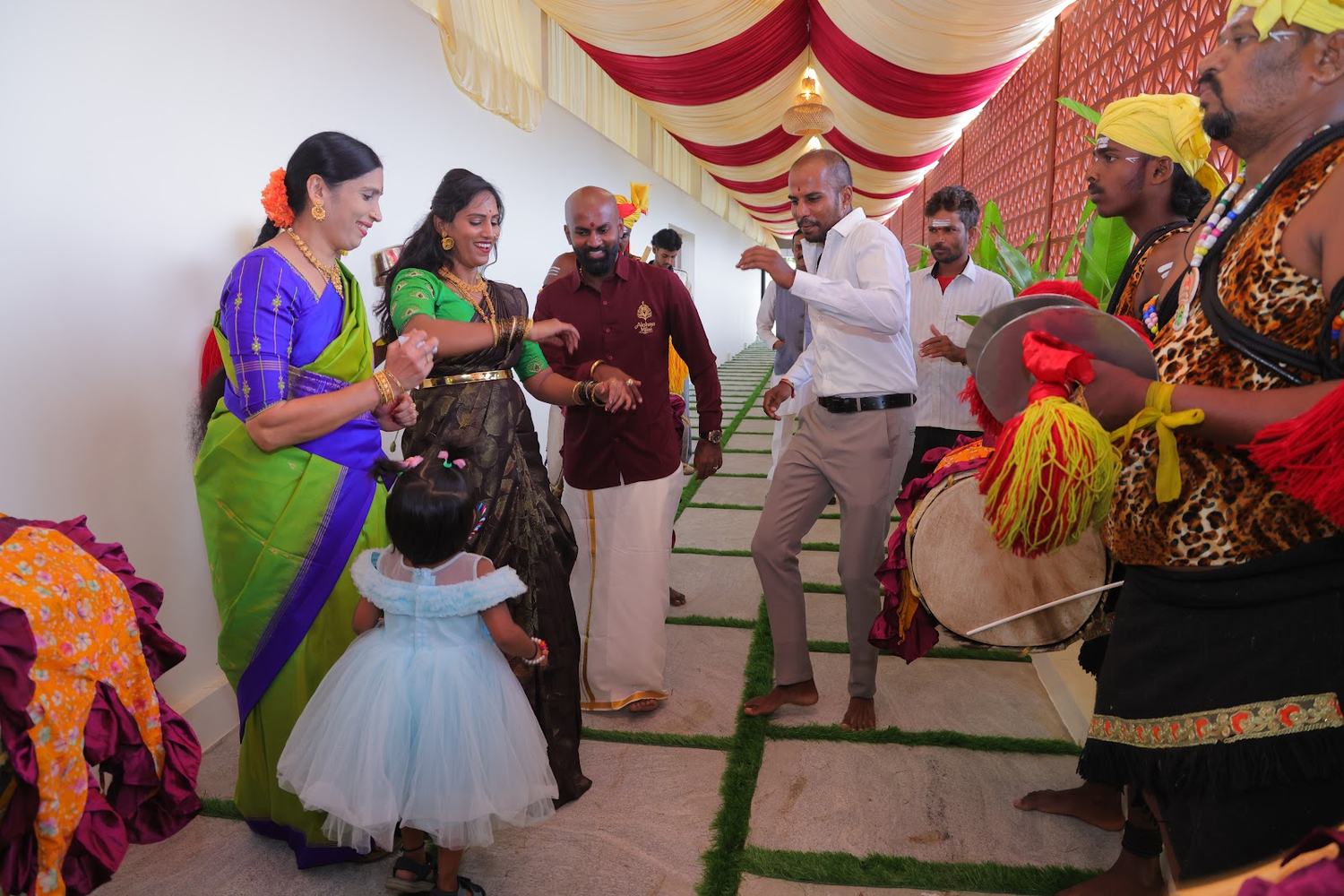 Baraat celebration on the open grounds at Akshaya Milan