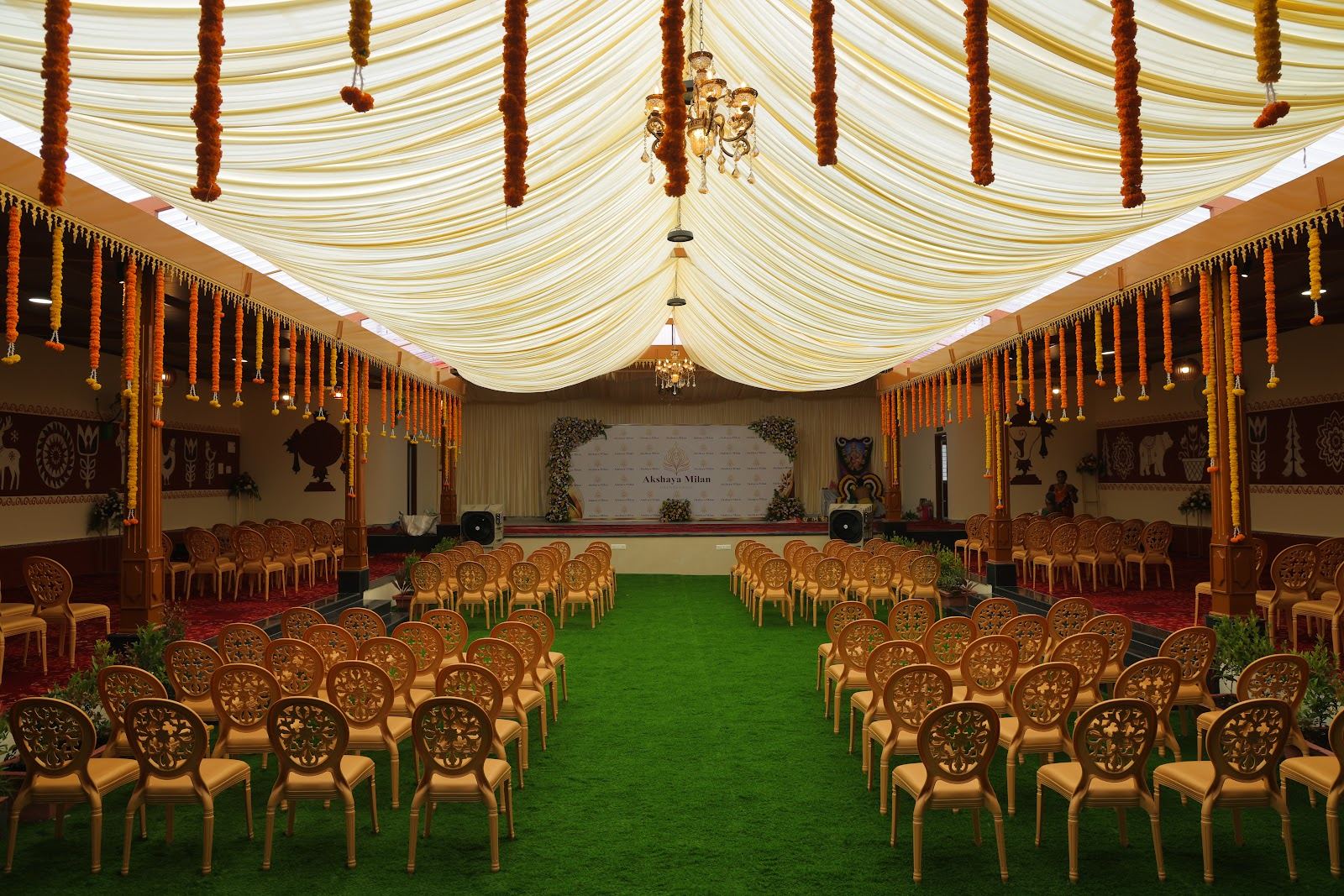 Grand celebration hall at Akshaya Milan
