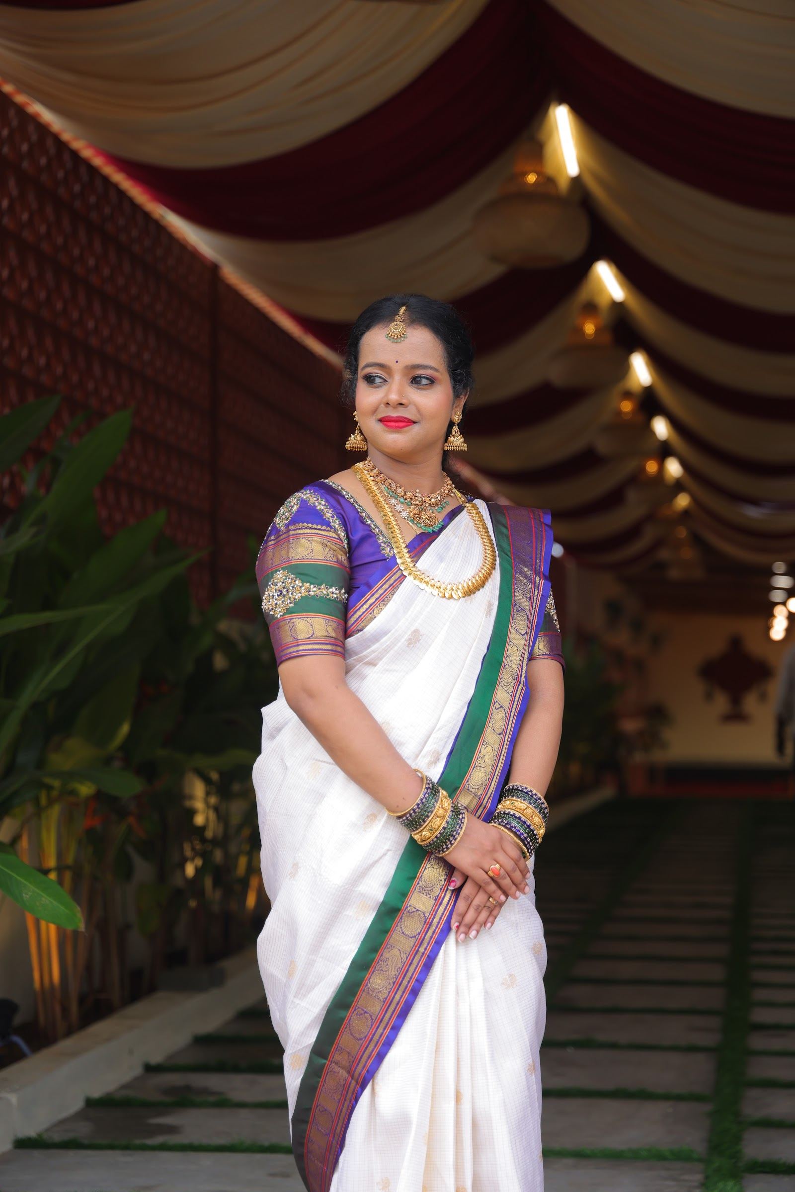 Bride at a wedding celebration at Akshaya Milan